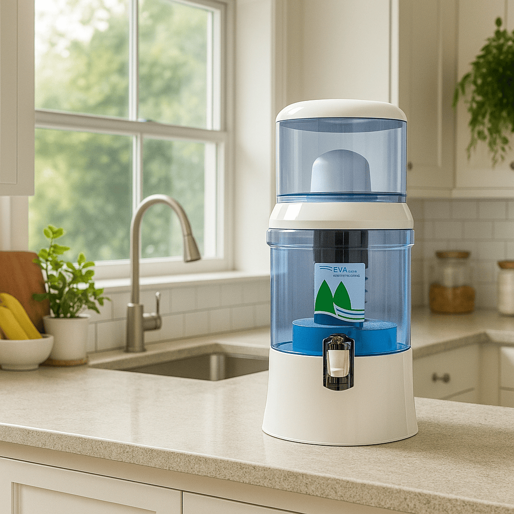 Système filtration d'eau alcaline Santevia par gravité modèle comptoir 9GS-101