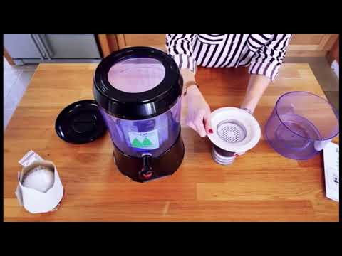 Fontaine EVA bep - noire - cuve en verre, 7 litres - avec système magnétique