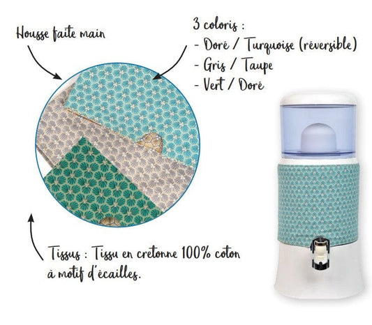 EVA UNITED LTD Accessoires pour fontaines à eau Housse de protection UV - Fontaine Eva 7 litres cuve plastique - turquoise - dorée