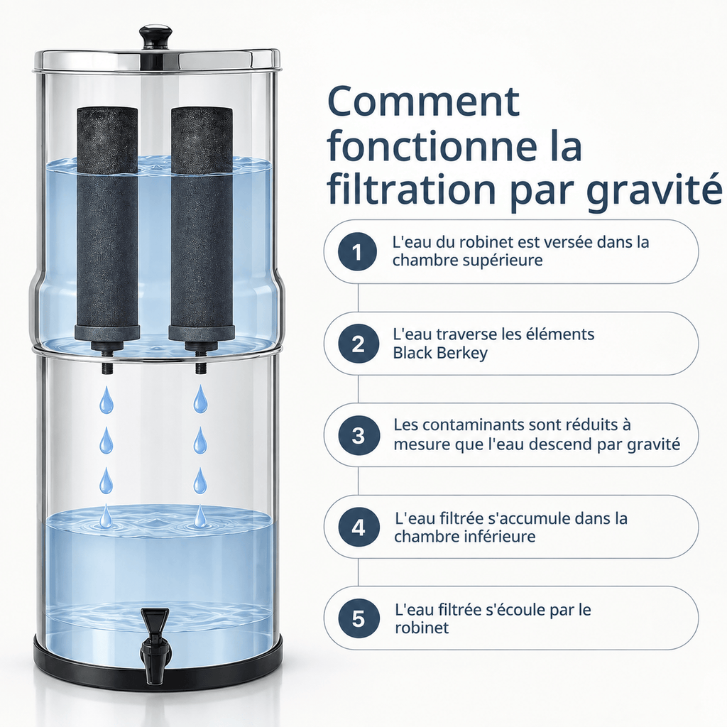 Fontaine berkey filtration Royal Berkey® 12.3 litres - 2 filtres Black Berkey® - Ref RB4X2-BB Berkey