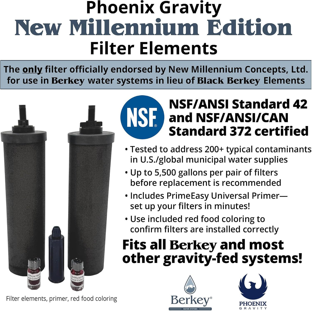 berkey éléments de filtration Berkey PF-2™ – Lot de 2 éléments filtrants fluorure & arsenic + 2 filtres Phoenix NME Berkey