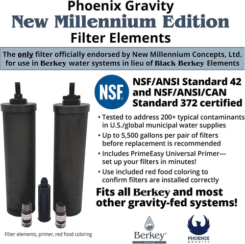 berkey éléments de filtration Berkey PF-2™ – Lot de 2 éléments filtrants fluorure & arsenic + 2 filtres Phoenix NME Berkey