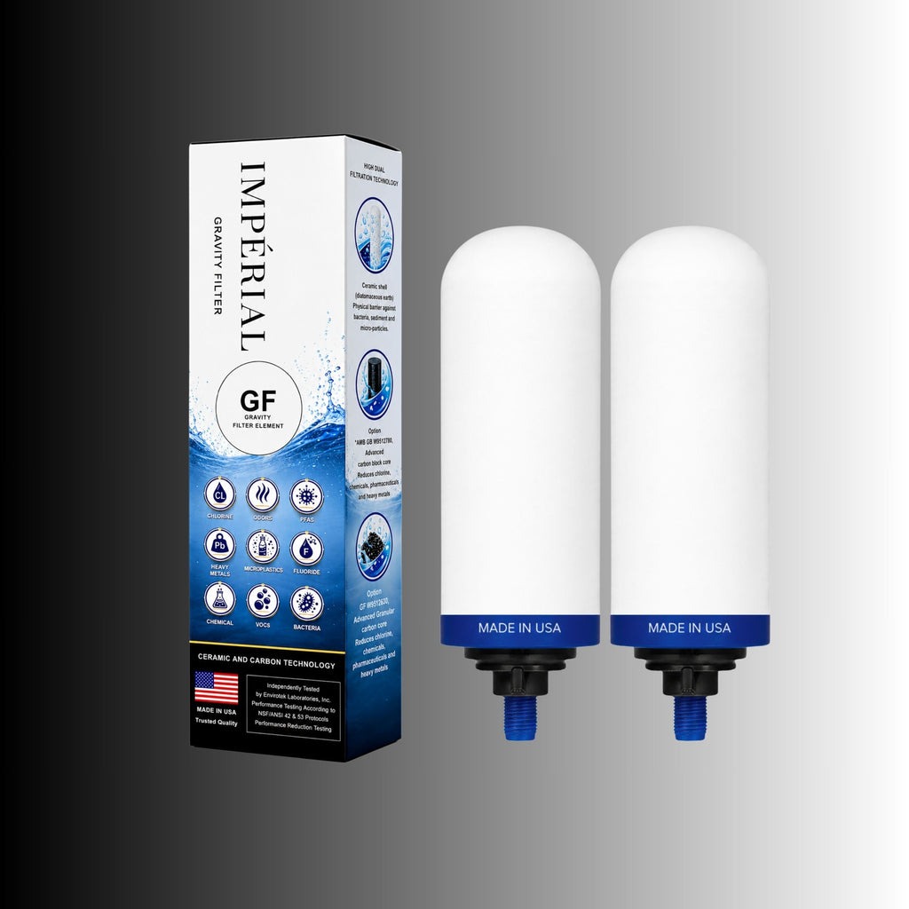 Waterfilterpatronen Imperial GF Filter | Keramiek + Granulaire Actieve Kool | 12 maanden Monderma-filtratie