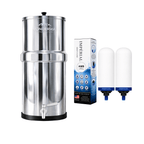 Fontana con filtro Monderma Gravity Monderma Fontaine Big 8,5 L in acciaio inossidabile - 2 filtri Imperial AMB | 12 mesi di filtrazione