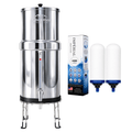 Monderma Fontana con filtro a gravità Monderma Fontaine Big 8.5L in acciaio inossidabile | Pacchetto Premium | 2 filtri AMB imperiali | 12 mesi di filtrazione