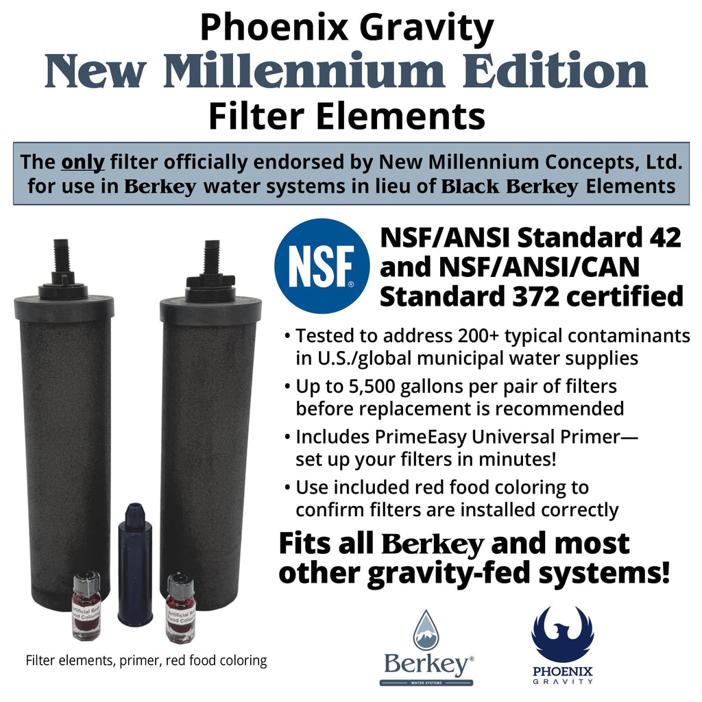Fontaine berkey filtration Big Berkey® équipé de 2 filtres Phoenix Gravity New Millennium Edition™ Elements 12 mois Berkey