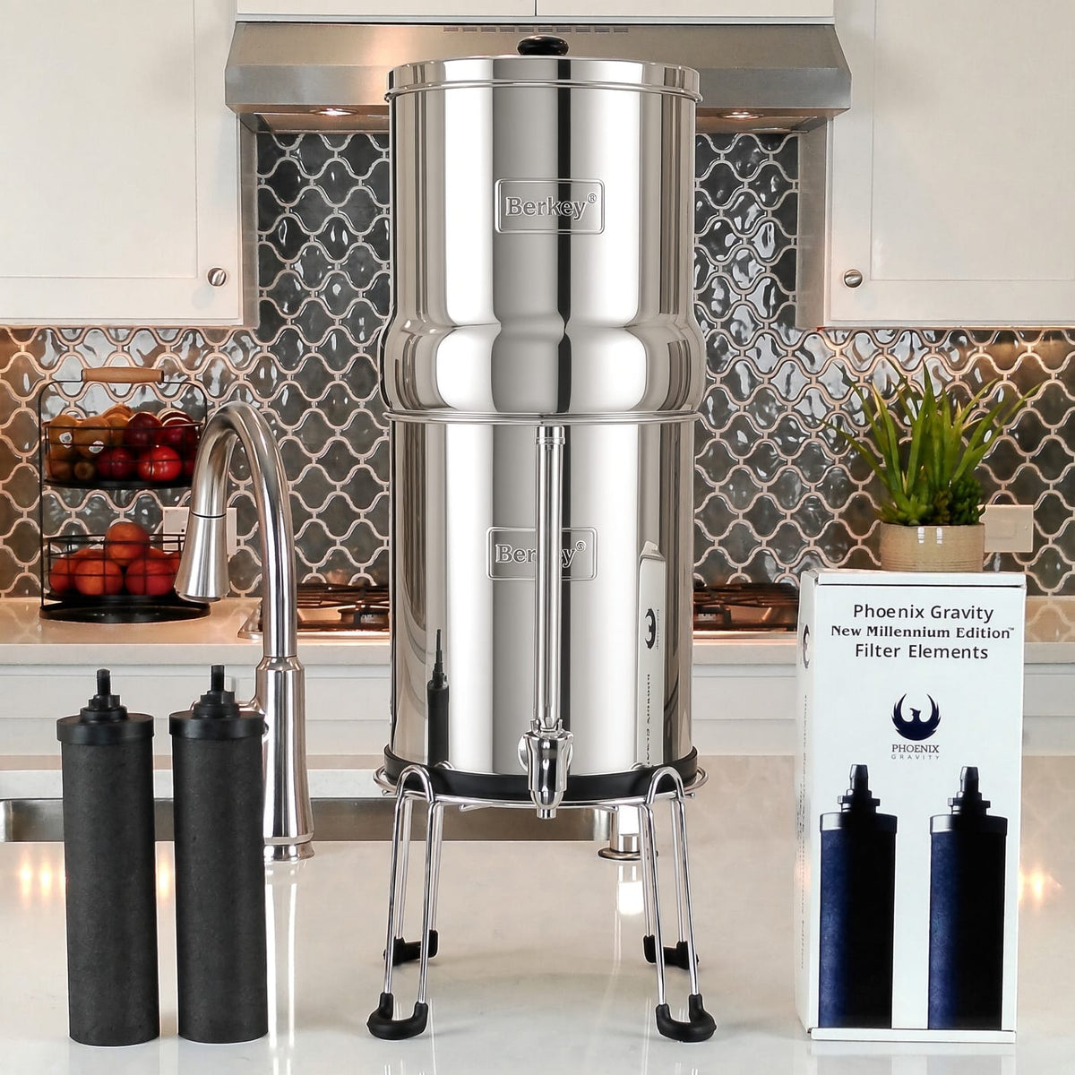 Fontaine berkey filtration Big Berkey® équipé de 2 filtres Phoenix Gravity New Millennium Edition™ Elements 12 mois Berkey