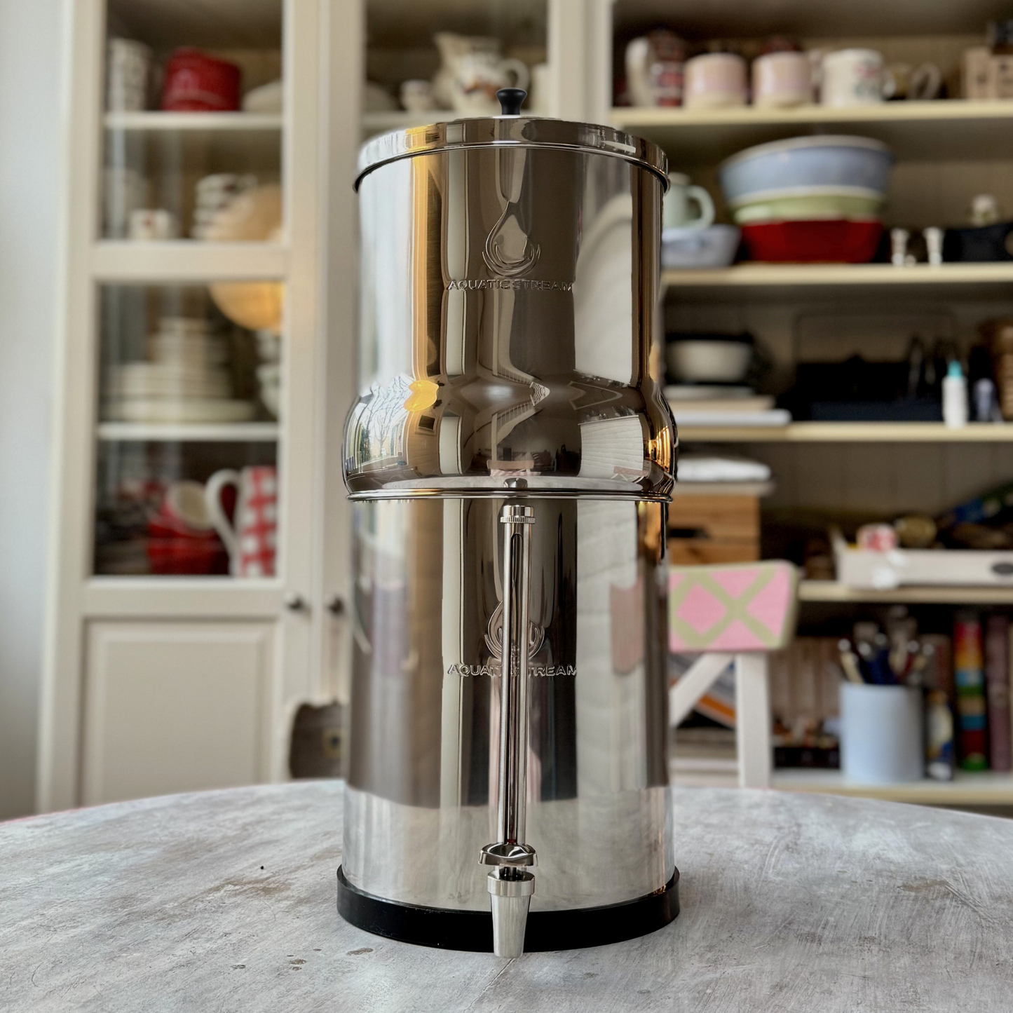 Aquaticstream fontaine à gravité Aquaticstream 8.5L Gravity Filtration système - inclus filtres 2 FTO+, 1 base inox, 1 robinet avec vue