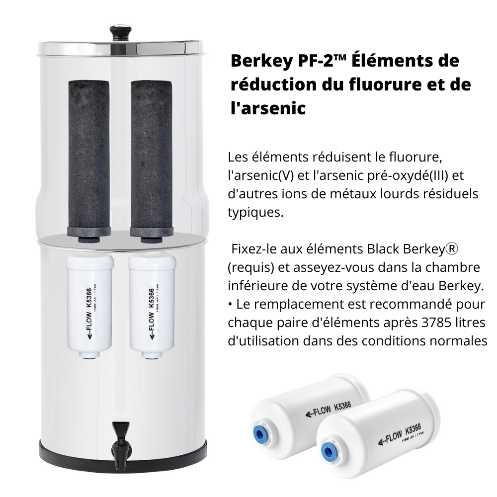 Berkey berkey éléments de filtration PF-2™ Berkey lot spécial - cartouche fluorure et d'arsenic