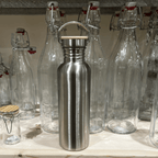 roestvrijstalen waterfles 800 ml roestvrijstalen fles - Bamboe dop, zwaartekrachtfonteinhandvat
