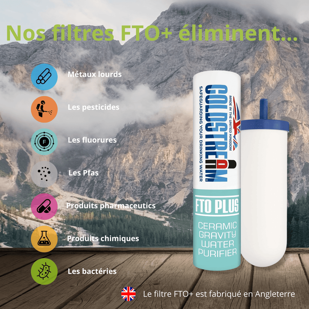 Filtri per l'acqua Monderma fontana monderma Fontaine Monderma Big 8.5L - 2 cartucce filtranti FTO+, rubinetto in acciaio inossidabile