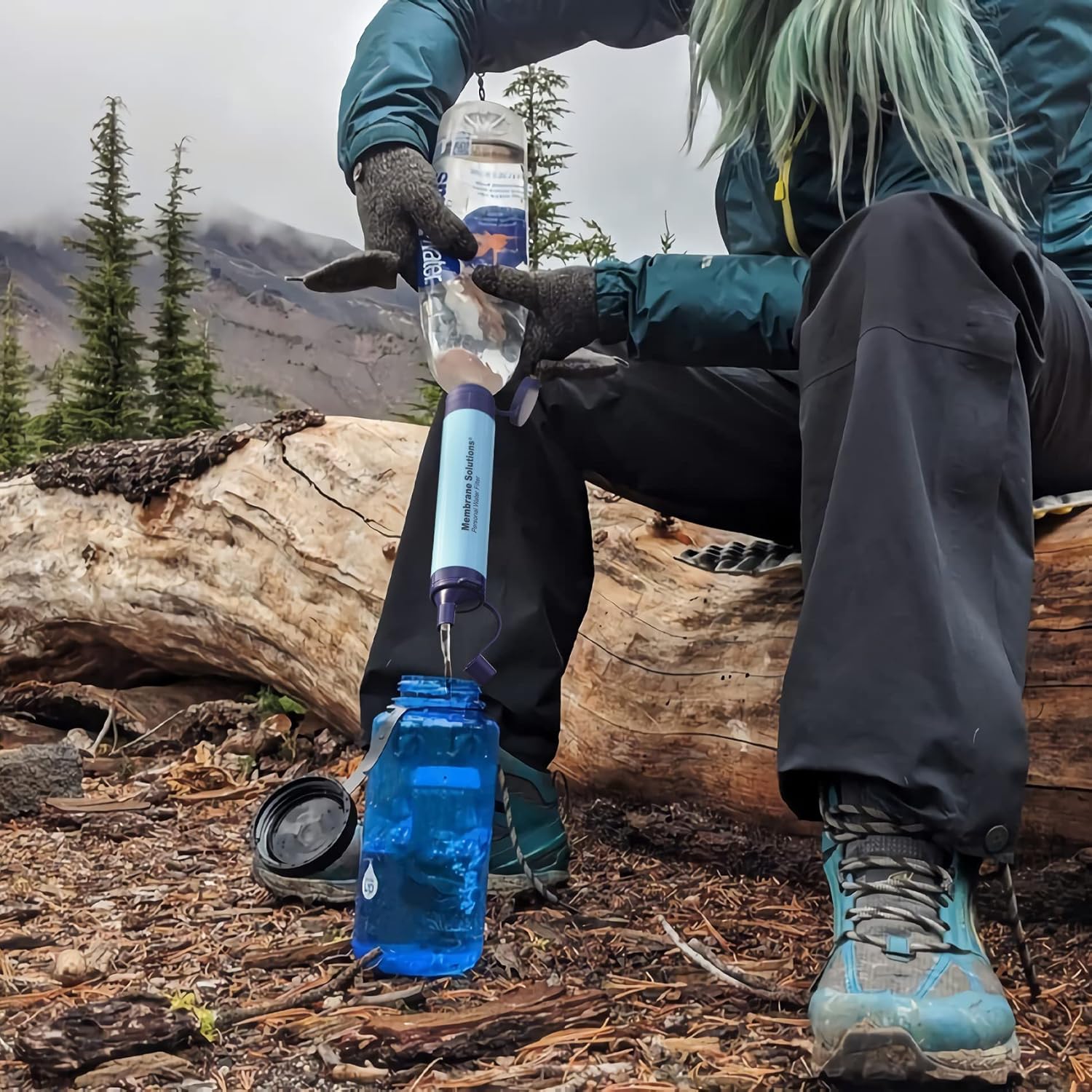 Monderma waterfilters Zuiver water filterrietje Membraanoplossingen 4 filterrietjes, elke situatie, 20000L zuiver water, debiet 500ml per min