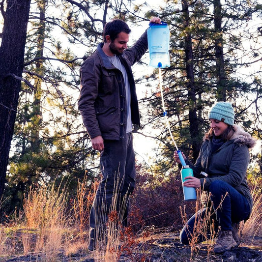 Monderma waterfilters Filtration randonnée et voyage Filtre à Eau par Gravité 3L – Membrane Solutions | 0,1 Micron | Purificateur Portable avec Sangle & Sac – Camping, Survie, Urgence