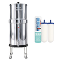 Monderma waterfilters fontaine à gravité Monderma Big 8.5L - purificateur d'eau Coldstream FTO+, 1 base inox, 1 robinet avec vue FBM