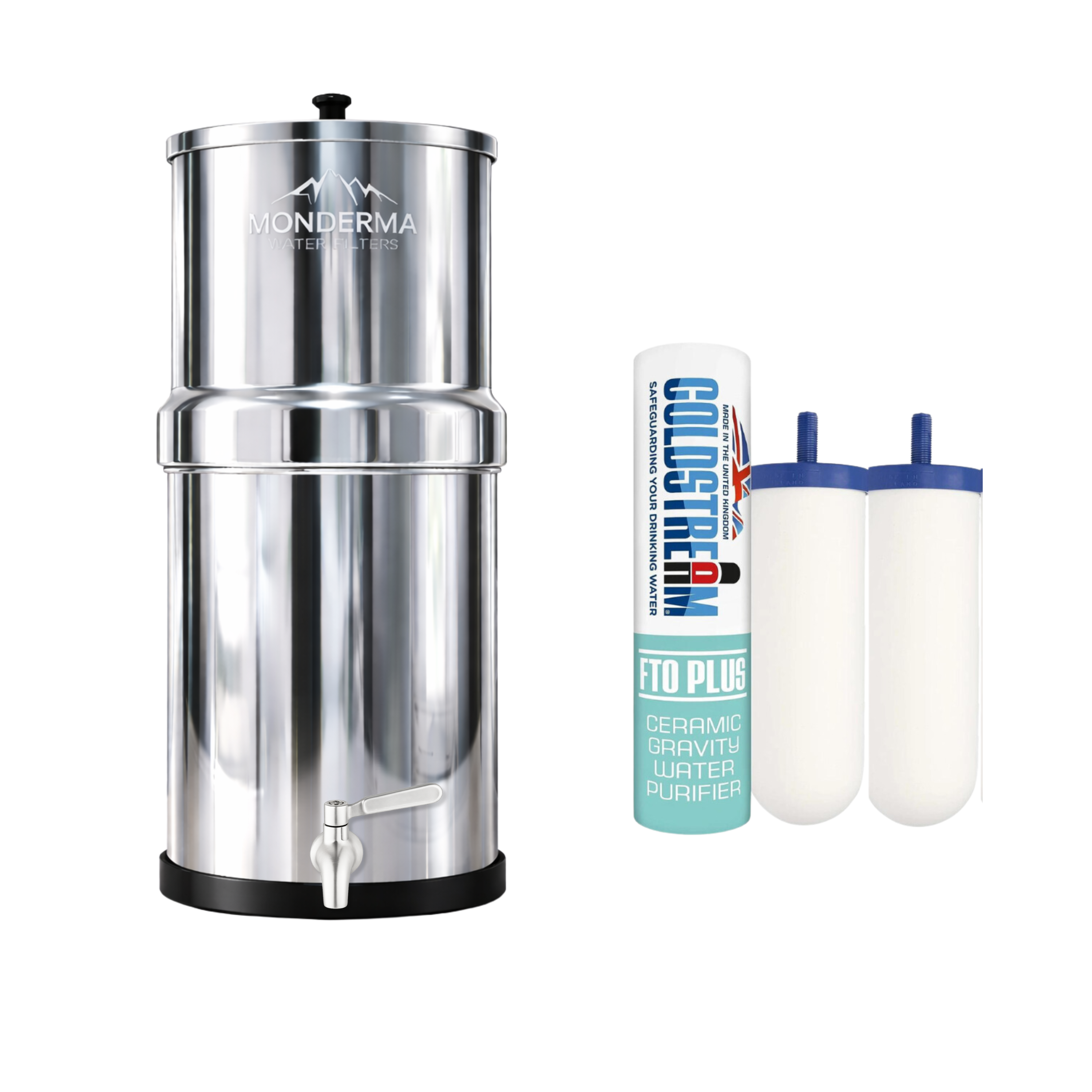 Monderma waterfilters fontaine monderma Monderma Big 8.5L - purificateur d'eau Coldstream FTO+, inclus robinet inox FBA