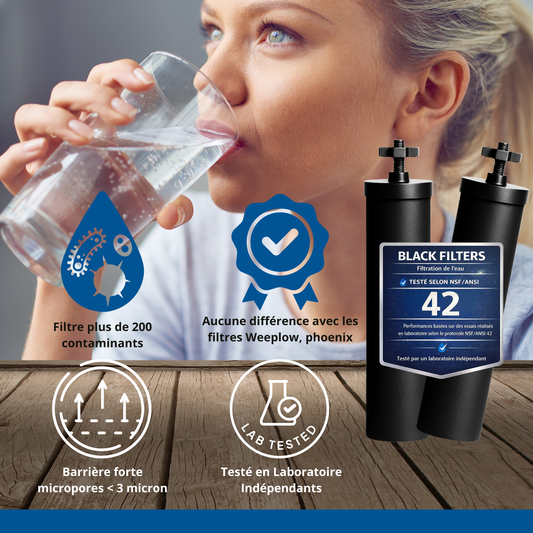 Monderma waterfilters fontaine monderma Monderma Big 8.5L - purificateur d'eau - inclus 2 Black filters, robinet 100% inox