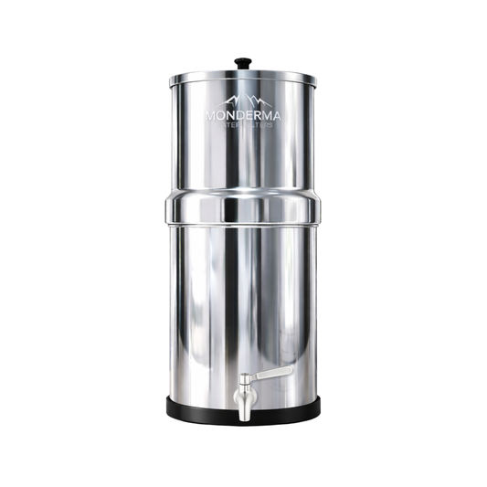 Monderma waterfilters fontaine monderma Monderma Fontaine Big 8,5L inox avec robinet inox – Filtres en option