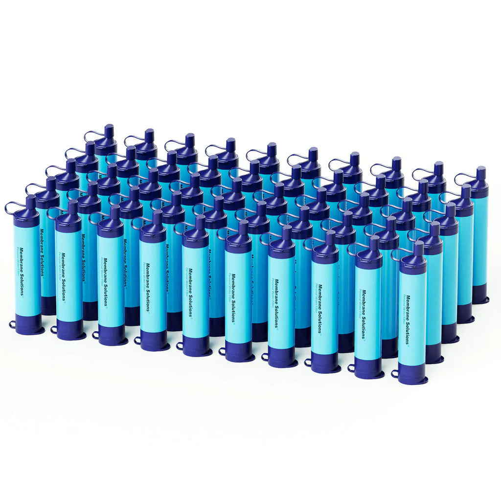 Paille filtrante eau pure Membrane solutions pailles filtrantes, Paille filtrante, de 1 à 50 unités, toute situation, Membrane solutions, débit 500ml par minute toute situation, 500L d'eau pure, débit 500ml par min| FBM Pack de 50 Monderma waterfilters
