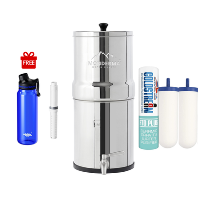 Monderma Big 8.5L - purificateur d'eau Coldstream FTO+, inclus robinet inox offre gourde