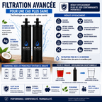 Fontaine Monderma Monderma Big 8.5L - purificateur d'eau - inclus 2 Black filters, robinet 100% inox Monderma