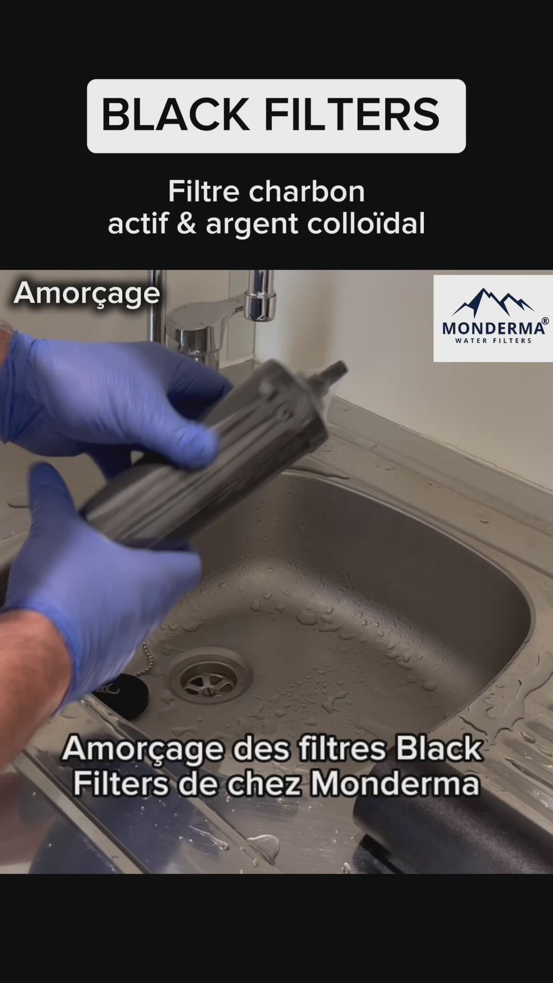 Monderma Big 8.5L - water purifier - included 2 Black filters, 100% stainless steel tap