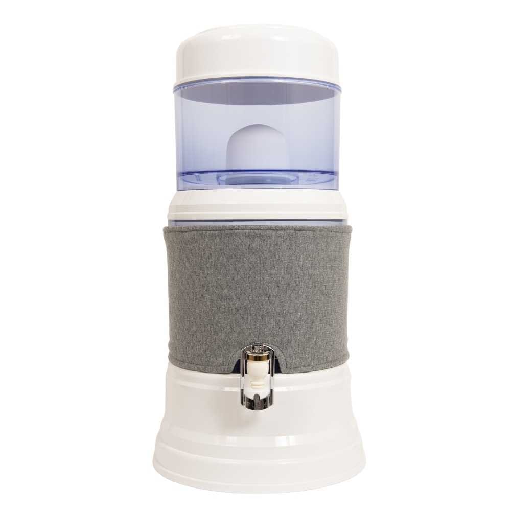EVA UNITED LTD Fuente de agua Duo Fontaine EVA bep - depósito de cristal, 7 litros + tapa gris claro