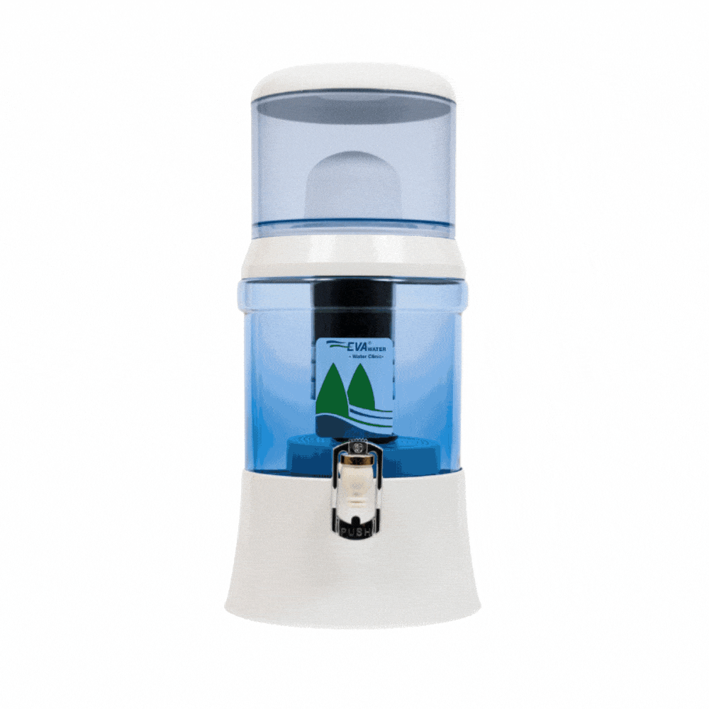 Fontaine à eau Eva Duo Fontaine EVA bep - cuve en verre, 7 litres + housse coloris gris foncé - gris clair EVA UNITED LTD