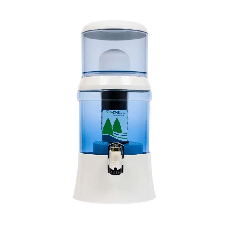 EVA UNITED LTD Fuente de agua Duo Fontaine EVA bep - tanque de vidrio, 7 litros + tapa amarilla